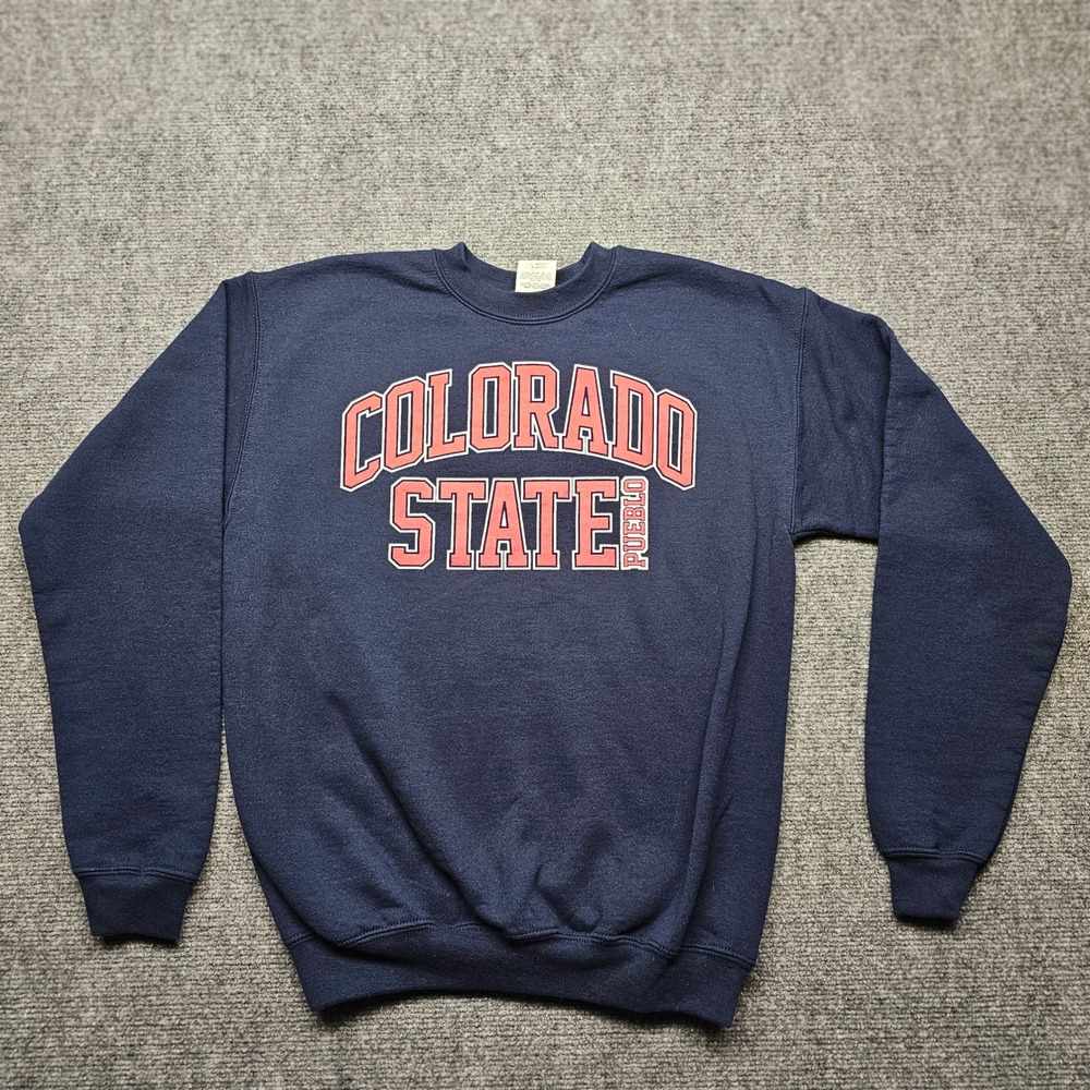 Gildan Colorado State Pueblo Sweatshirt Navy Blue Youth XL XLG Collegiate Crew